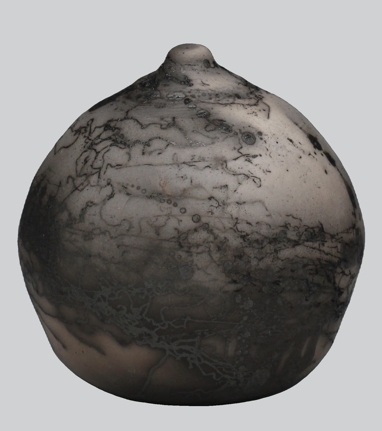 Aching breast — a bottle, horsehair raku
